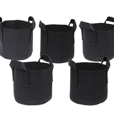 247 Garden 5 Pack 1 Gallon Grow Bags Aeration Fabric Pots W Handles